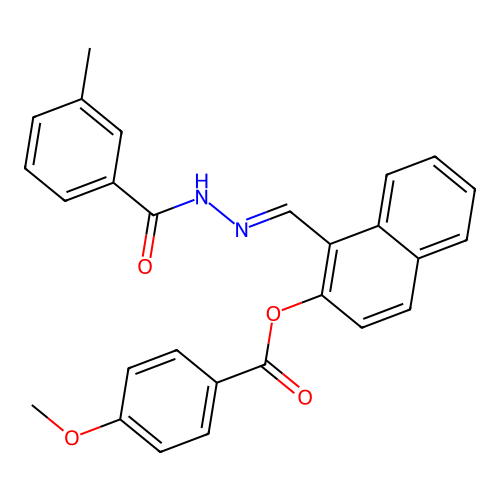1-(2-(3-Methylbenzoyl)carbohydrazonoyl)-2-naphthyl 4-methoxybenzoate structure