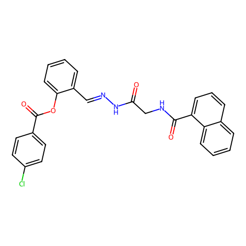 2-(2-((1-Naphthoylamino)acetyl)carbohydrazonoyl)phenyl 4-chlorobenzoate structure