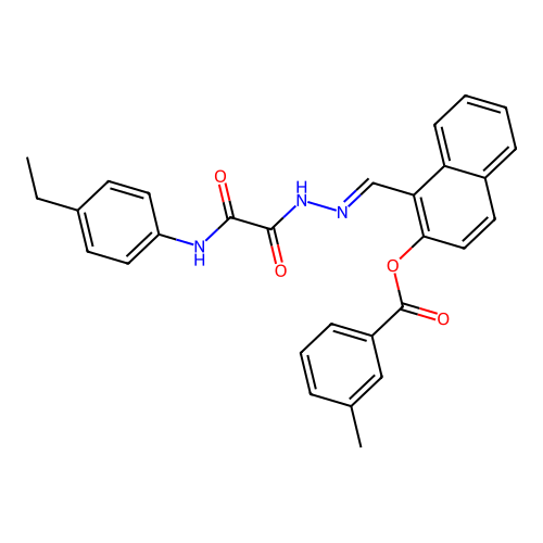 1-(2-((4-Ethylanilino)(oxo)acetyl)carbohydrazonoyl)-2-naphthyl 3-methylbenzoate structure