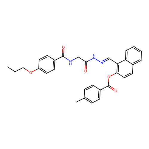 1-(2-(((4-Propoxybenzoyl)amino)AC)carbohydrazonoyl)-2-naphthyl 4-methylbenzoate structure