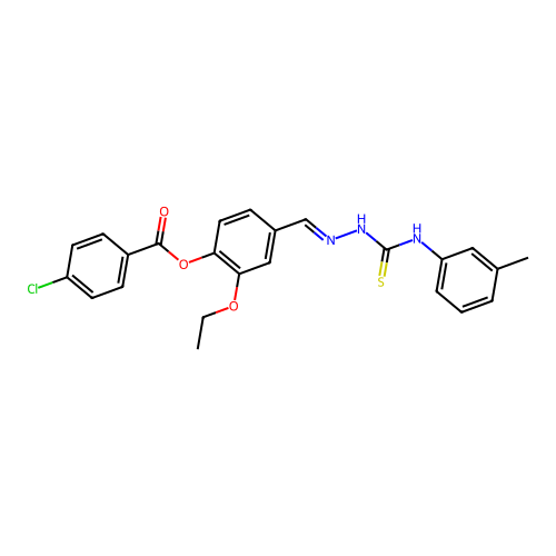 2-Ethoxy-4-(2-(3-toluidinocarbothioyl)carbohydrazonoyl)phenyl 4-chlorobenzoate structure