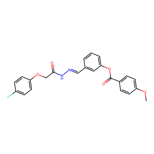 3-(2-((4-Fluorophenoxy)acetyl)carbohydrazonoyl)phenyl 4-methoxybenzoate structure