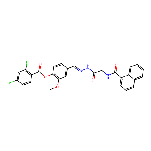 2-Meo-4-(2-((1-naphthoylamino)AC)carbohydrazonoyl)phenyl 2,4-dichlorobenzoate structure