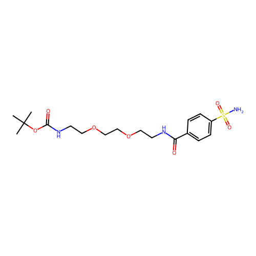 Tert-butyl N-[2-[2-[2-[(4-sulfamoylbenzoyl)amino]ethoxy]ethoxy]ethyl]carbamate structure