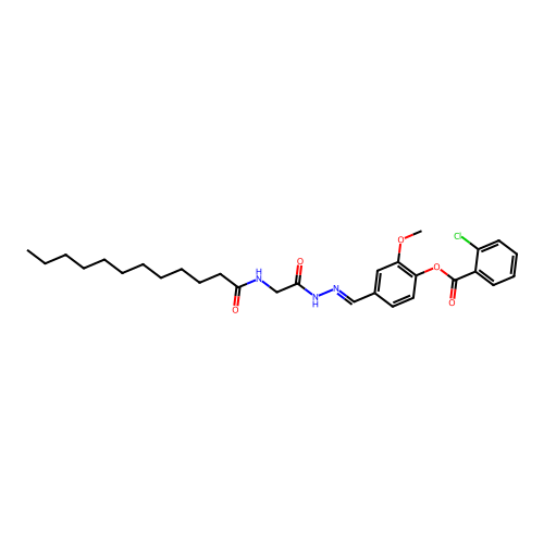 4-(2-((Dodecanoylamino)acetyl)carbohydrazonoyl)-2-methoxyphenyl 2-chlorobenzoate structure