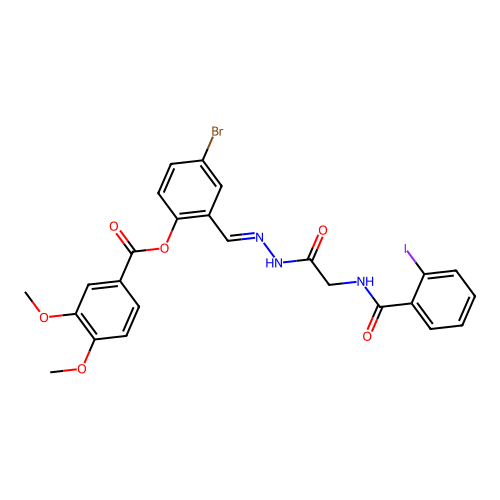 4-BR-2-(2-(((2-Iodobenzoyl)amino)AC)carbohydrazonoyl)PH 3,4-dimethoxybenzoate structure