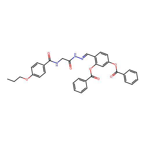 5-(Benzoyloxy)-2-(2-(((4-propoxybenzoyl)amino)AC)carbohydrazonoyl)PH benzoate structure