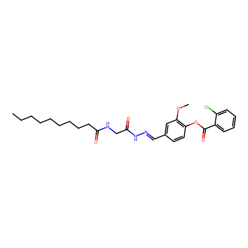 4-(2-((Decanoylamino)acetyl)carbohydrazonoyl)-2-methoxyphenyl 2-chlorobenzoate structure