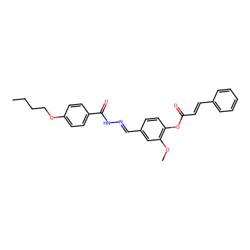 4-(2-(4-Butoxybenzoyl)carbohydrazonoyl)-2-methoxyphenyl 3-phenylacrylate structure