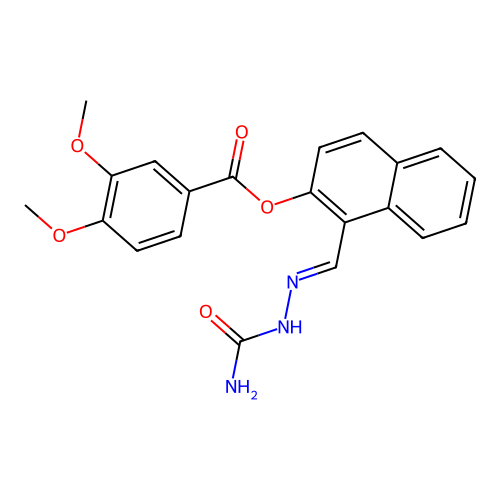 1-(2-(Aminocarbonyl)carbohydrazonoyl)-2-naphthyl 3,4-dimethoxybenzoate structure