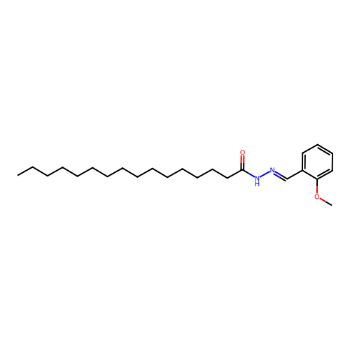 N-[(2-methoxyphenyl)methylideneamino]hexadecanamide structure