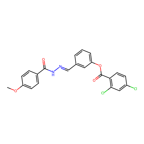 3-(2-(4-Methoxybenzoyl)carbohydrazonoyl)phenyl 2,4-dichlorobenzoate structure