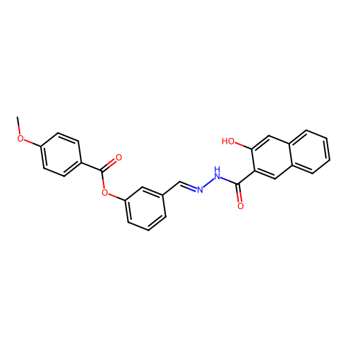 3-(2-(3-Hydroxy-2-naphthoyl)carbohydrazonoyl)phenyl 4-methoxybenzoate structure