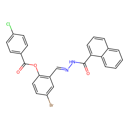 [4-bromo-2-[(naphthalene-1-carbonylhydrazinylidene)methyl]phenyl] 4-chlorobenzoate structure