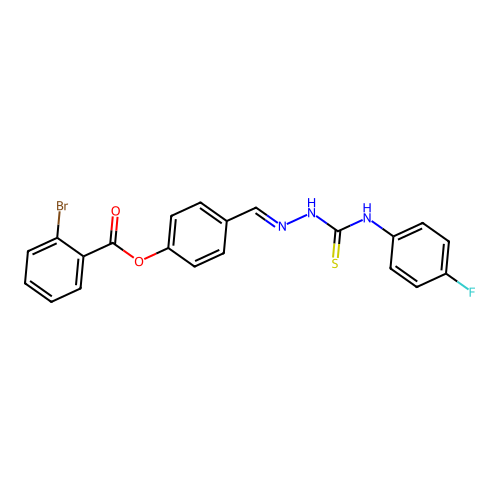 4-(2-((4-Fluoroanilino)carbothioyl)carbohydrazonoyl)phenyl 2-bromobenzoate structure