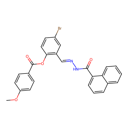 4-Bromo-2-(2-(1-naphthoyl)carbohydrazonoyl)phenyl 4-methoxybenzoate structure