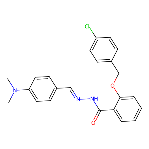 2-((4-Chlorobenzyl)oxy)-N'-(4-(dimethylamino)benzylidene)benzohydrazide structure