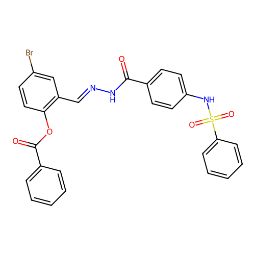 4-Bromo-2-(2-(4-((phenylsulfonyl)amino)benzoyl)carbohydrazonoyl)phenyl benzoate structure