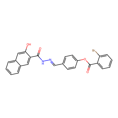 4-(2-(3-Hydroxy-2-naphthoyl)carbohydrazonoyl)phenyl 2-bromobenzoate structure