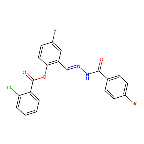 4-Bromo-2-(2-(4-bromobenzoyl)carbohydrazonoyl)phenyl 2-chlorobenzoate structure