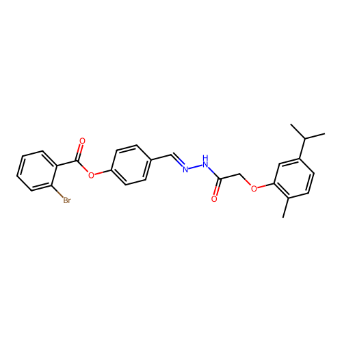 4-(2-((5-Isopropyl-2-methylphenoxy)AC)carbohydrazonoyl)phenyl 2-bromobenzoate structure