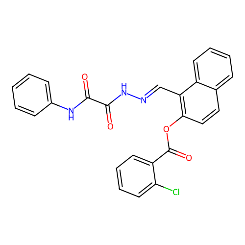 1-(2-(Anilino(oxo)acetyl)carbohydrazonoyl)-2-naphthyl 2-chlorobenzoate structure