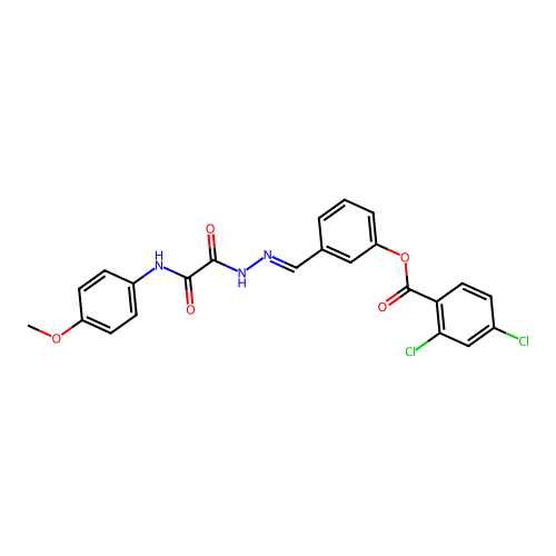 3-(2-((4-Methoxyanilino)(oxo)acetyl)carbohydrazonoyl)phenyl 2,4-dichlorobenzoate structure