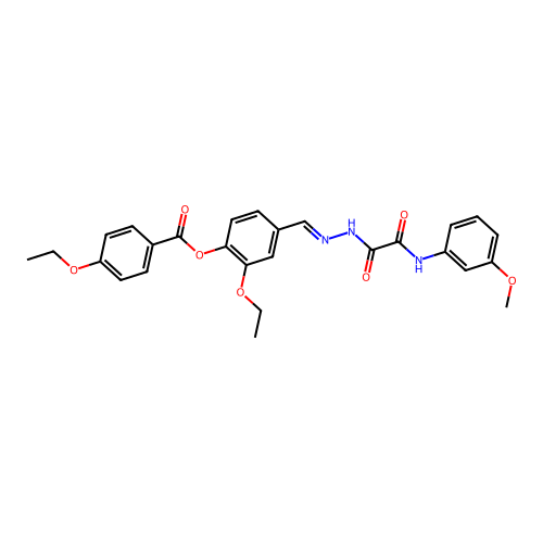 2-ethoxy-4-((E)-{[(3-methoxyanilino)(oxo)acetyl]hydrazono}methyl)phenyl 4-ethoxybenzoate structure