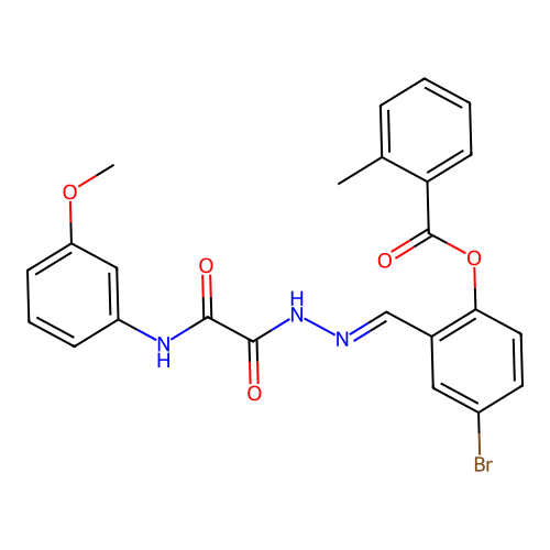 4-BR-2-(2-((3-Methoxyanilino)(oxo)AC)carbohydrazonoyl)phenyl 2-methylbenzoate structure