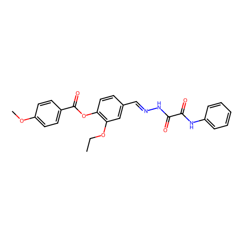 4-(2-(Anilino(oxo)acetyl)carbohydrazonoyl)-2-ethoxyphenyl 4-methoxybenzoate structure
