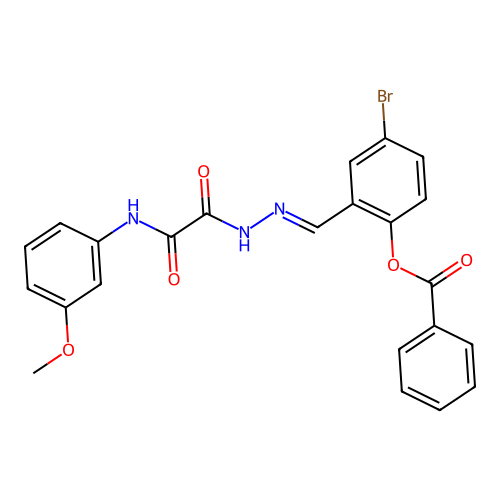 4-Bromo-2-(2-((3-methoxyanilino)(oxo)acetyl)carbohydrazonoyl)phenyl benzoate structure