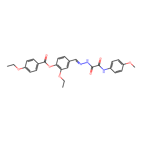 2-Ethoxy-4-(2-((4-methoxyanilino)(oxo)AC)carbohydrazonoyl)PH 4-ethoxybenzoate structure