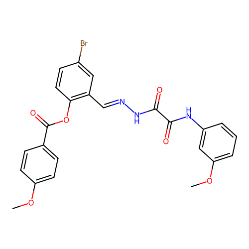 4-BR-2-(2-((3-Methoxyanilino)(oxo)AC)carbohydrazonoyl)phenyl 4-methoxybenzoate structure