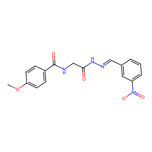 4-methoxy-N-{2-[(2E)-2-(3-nitrobenzylidene)hydrazino]-2-oxoethyl}benzamide structure
