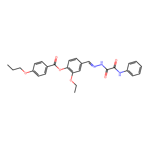 4-(2-(Anilino(oxo)acetyl)carbohydrazonoyl)-2-ethoxyphenyl 4-propoxybenzoate structure