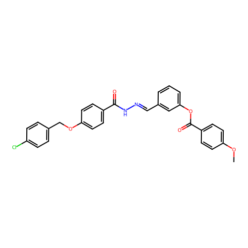3-(2-(4-((4-Chlorobenzyl)oxy)benzoyl)carbohydrazonoyl)phenyl 4-methoxybenzoate structure