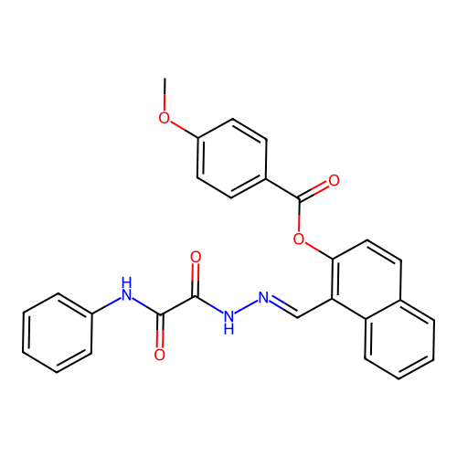 1-(2-(Anilino(oxo)acetyl)carbohydrazonoyl)-2-naphthyl 4-methoxybenzoate structure