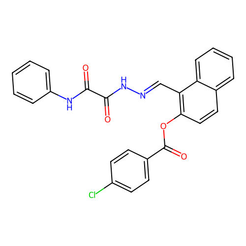 1-(2-(Anilino(oxo)acetyl)carbohydrazonoyl)-2-naphthyl 4-chlorobenzoate structure