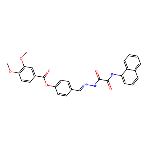 4-(2-((1-Naphthylamino)(oxo)acetyl)carbohydrazonoyl)phenyl 3,4-dimethoxybenzoate structure