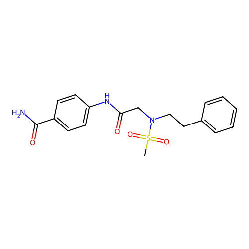 4-{[N-(methylsulfonyl)-N-(2-phenylethyl)glycyl]amino}benzamide structure