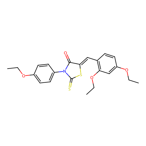 (5Z)-5-(2,4-diethoxybenzylidene)-3-(4-ethoxyphenyl)-2-thioxo-1,3-thiazolidin-4-one structure