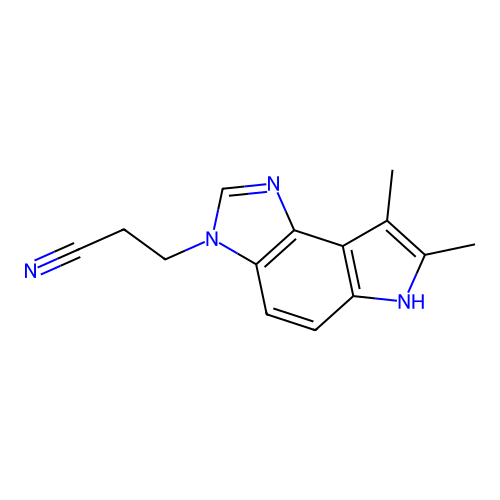 3-(7,8-dimethylimidazo[4,5-e]indol-3(6H)-yl)propanenitrile structure
