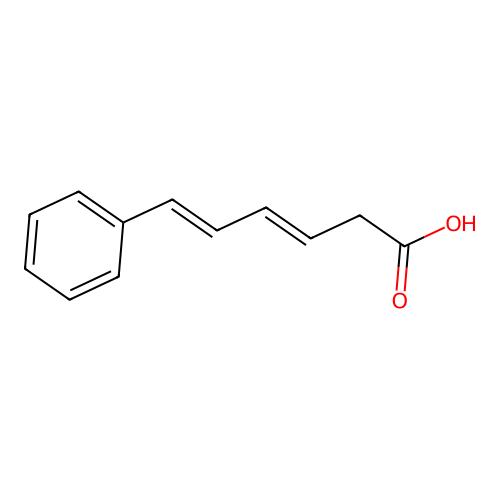 (3E,5E)-6-phenylhexa-3,5-dienoic acid structure