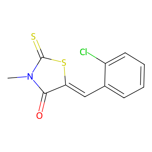 5-[(2-Chlorophenyl)methylidene]-3-methyl-2-sulfanylidene-1,3-thiazolidin-4-one structure