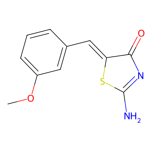 (Z)-2-amino-5-(3-methoxybenzylidene)thiazol-4(5H)-one structure