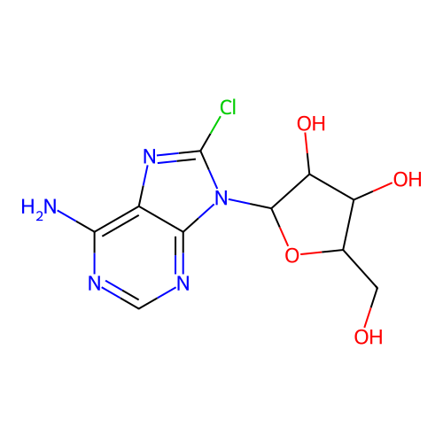 9-(b-D-Arabinofuranosyl)-8-chloroadenine structure