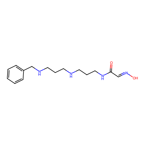 (2E)-N-[3-[3-(benzylamino)propylamino]propyl]-2-hydroxyiminoacetamide structure