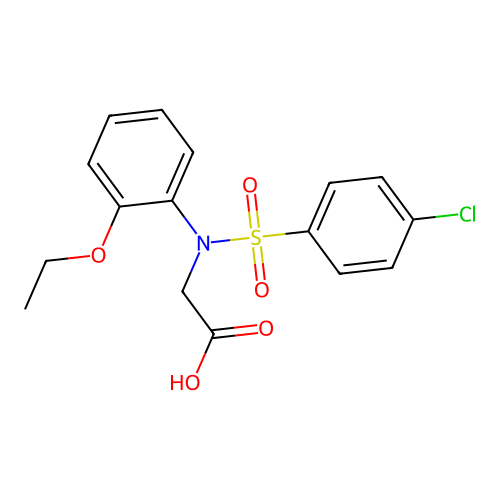 N-[(4-chlorophenyl)sulfonyl]-N-(2-ethoxyphenyl)glycine structure