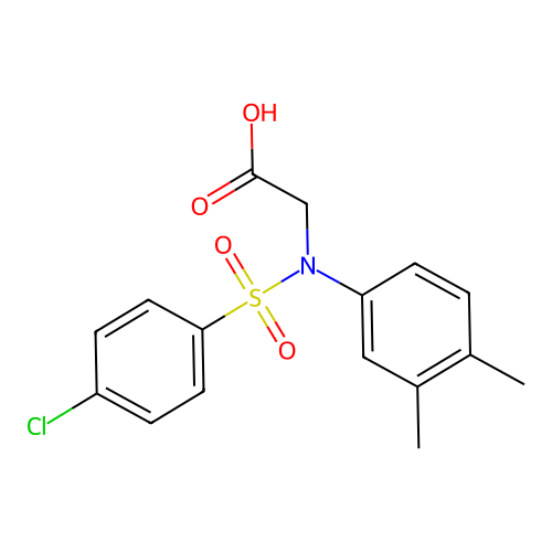 N-[(4-chlorophenyl)sulfonyl]-N-(3,4-dimethylphenyl)glycine structure