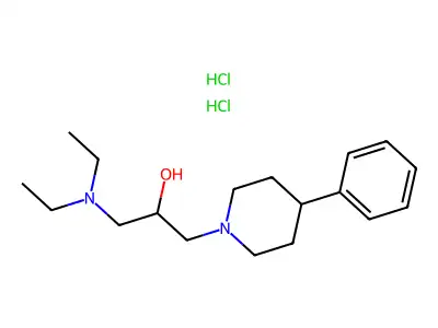 1-(Diethylamino)-3-(4-phenylpiperidin-1-yl)propan-2-ol--hydrogen chloride (1/2) structure